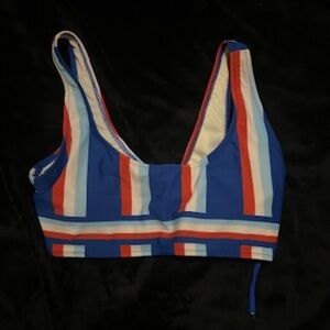 Striped Blue and Red bikini top